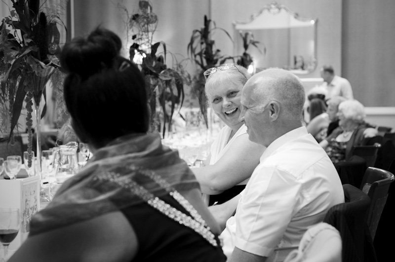 Guests at wedding breakfast at The Grand Hotel Eastbourne by Sussex wedding photographer James Robertshaw