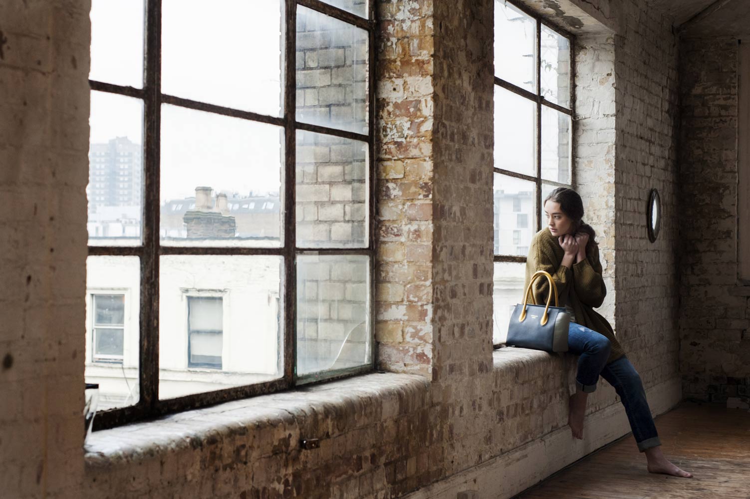 Model posing for Loxley England Lookbook shoot by James Robertshaw 18