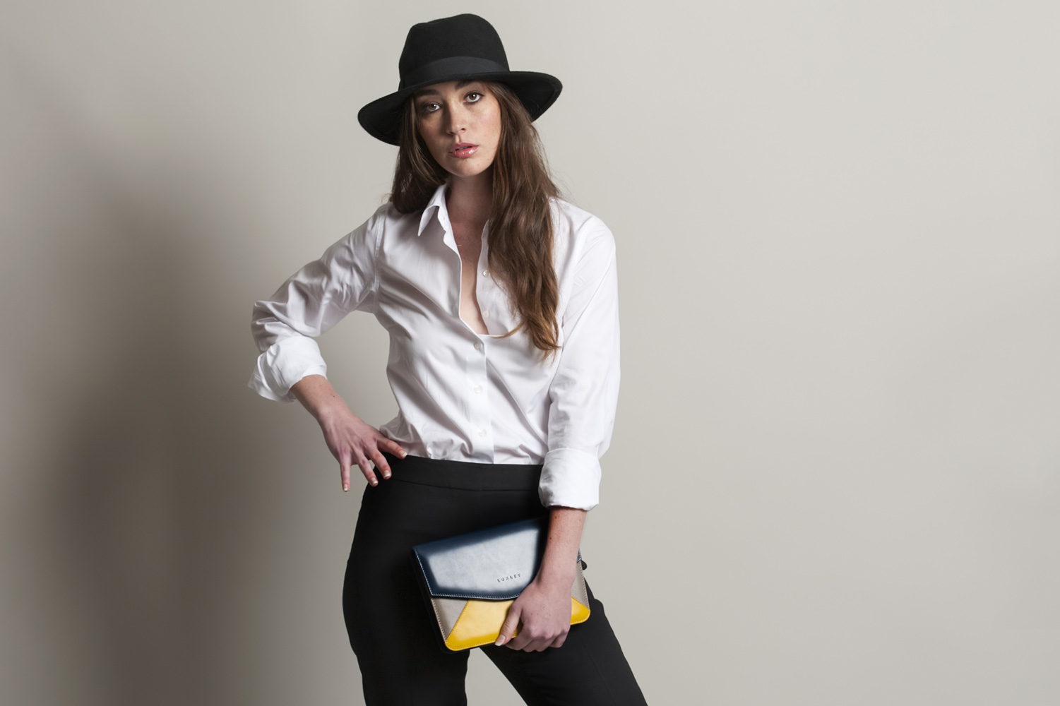 Model posing for Loxley England Lookbook shoot by James Robertshaw 06