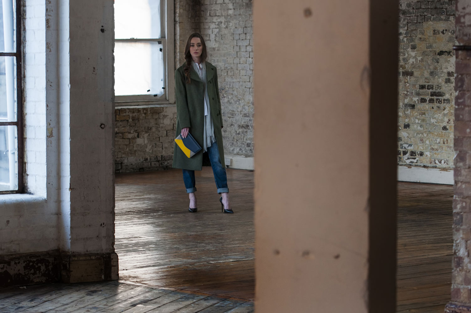 Model posing for Loxley England Lookbook shoot by James Robertshaw 15