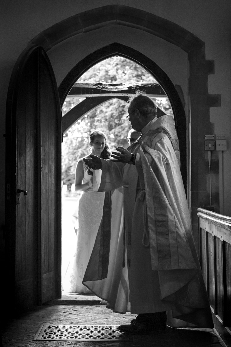 Bride and father at the church door
