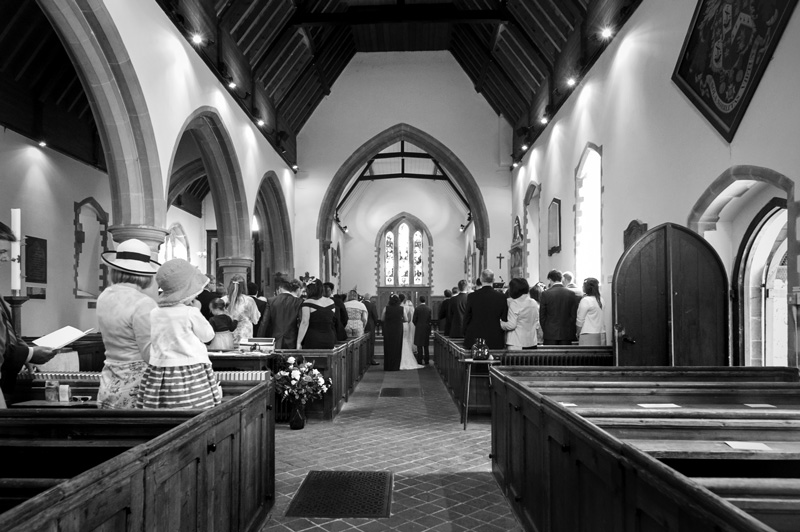 Wedding ceremony at St James Church Stedham