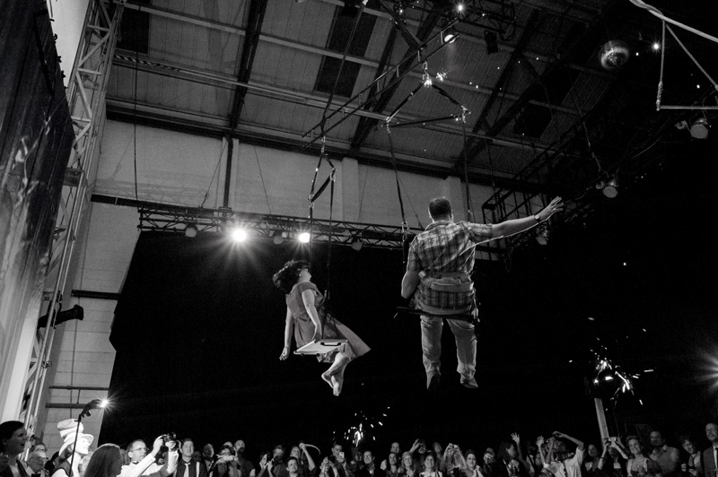 Wedding couple aerial first dance