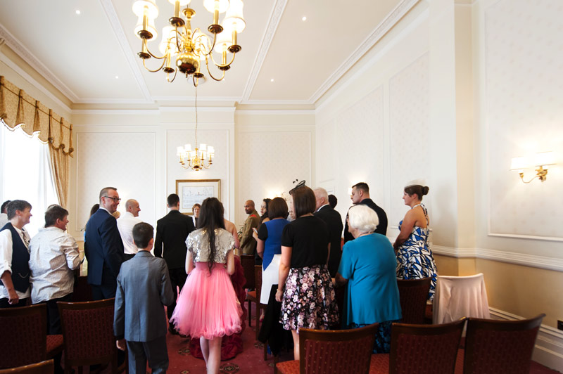 Bridal party arriving for ceremony at The Grand Eastbourne wedding by Sussex wedding photographer James Robertshaw