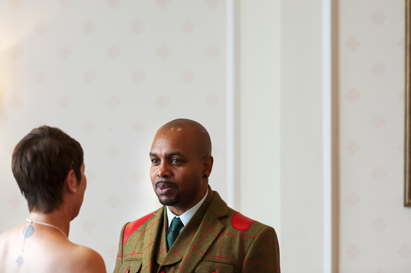 Couple taking vows at The Grand Eastbourne wedding by Sussex wedding photographer James Robertshaw