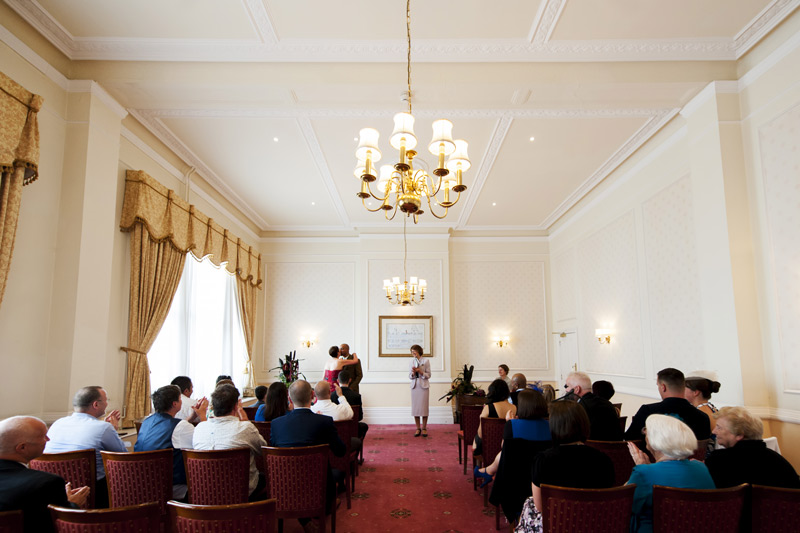 Couple kissing at The Grand Eastbourne wedding by Sussex wedding photographer James Robertshaw