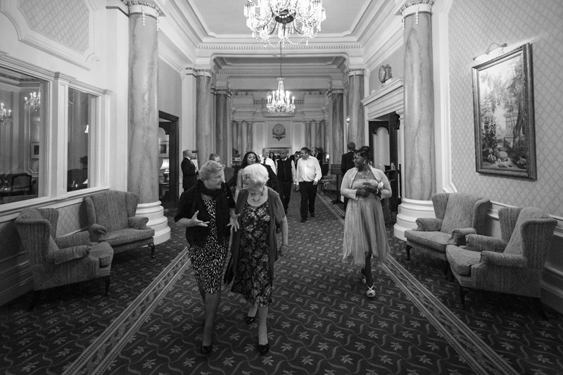 Guests leaving wedding at The Grand Hotel Eastbourne by Sussex wedding photographer James Robertshaw