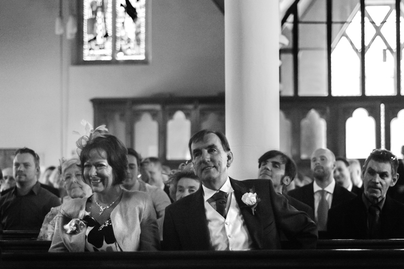 Bride parents at Hastings wedding ceremony by sussex wedding photographer James Robertshaw
