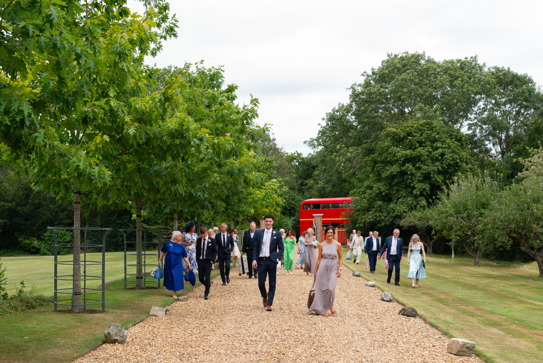 Wedding guests walking into Courney Court