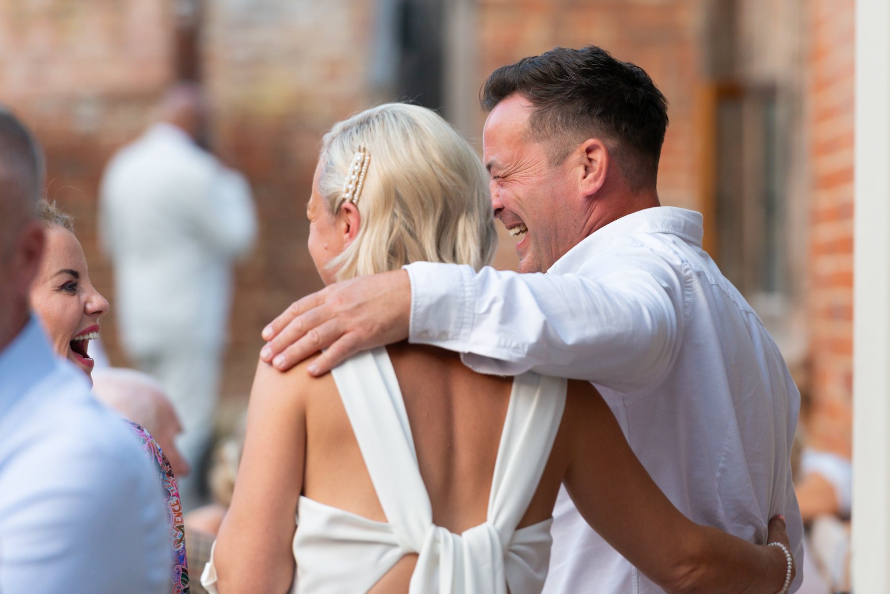 Bride and friend at Dorney Court wedding reception